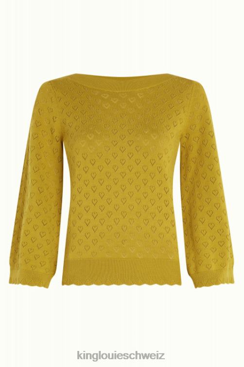 Frauen Audrey Trompetenärmel Herz ajour King Louie Currygelb Bekleidung LP84R81