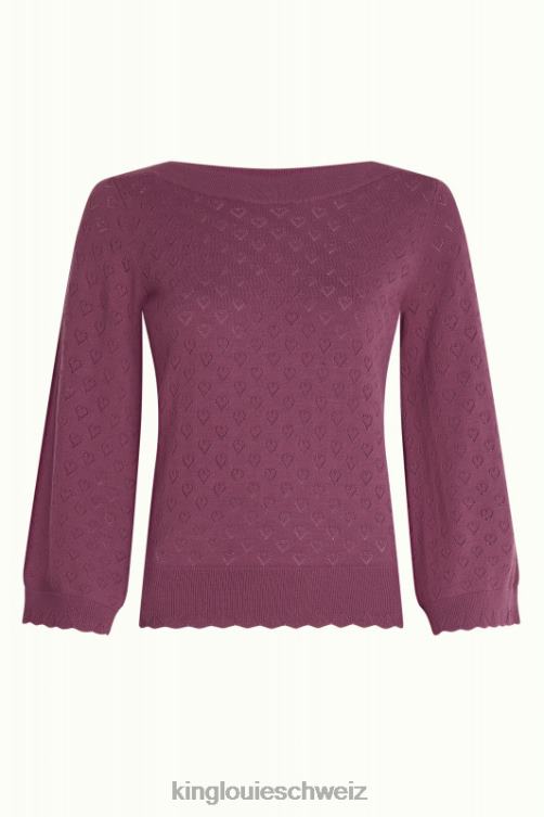 Frauen Audrey Trompetenärmel Herz ajour King Louie kastanienbraunes Rot Bekleidung LP84R85