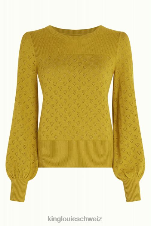 Frauen Bella Glockenärmel-Top mit Herz-Ajour-Motiv King Louie Currygelb Bekleidung LP84R86