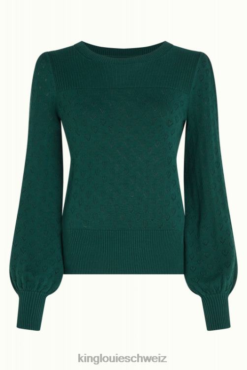 Frauen Bella Glockenärmel-Top mit Herz-Ajour-Motiv King Louie Libellengrün Bekleidung LP84R88