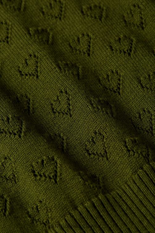 Frauen Bella Glockenärmel-Top mit Herz-Ajour-Motiv King Louie olivgrün Bekleidung LP84R90