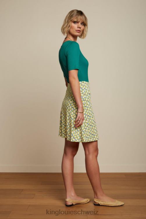 Frauen Carice V Top Uni Rib King Louie Ponderosagrün Bekleidung LP84R99