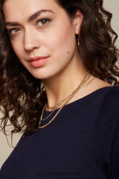 Frauen Efeu-Top-Kokon King Louie Blau Bekleidung LP84R94