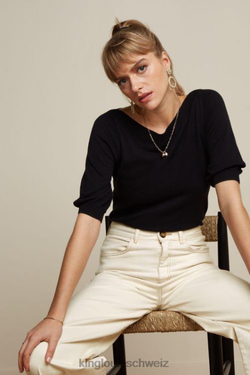 Frauen Efeu-Top-Kokon King Louie Schwarz Bekleidung LP84R92