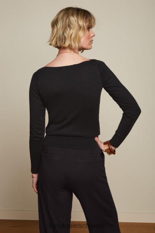 Frauen Efeu-Top, Lapisstreifen King Louie Schwarz Bekleidung LP84R61