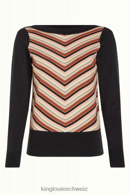 Frauen Efeu-Top, Lapisstreifen King Louie Schwarz Bekleidung LP84R61