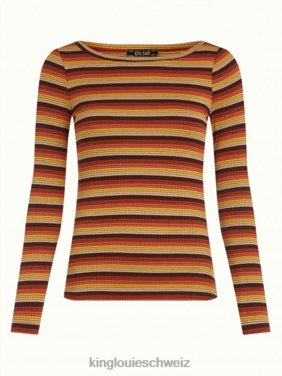 Frauen Lily Top Vanna Stripe King Louie Mango-Orange Bekleidung LP84R44
