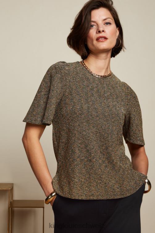 Frauen Lizzy Top Karussell Lurex King Louie Gold Bekleidung LP84R33