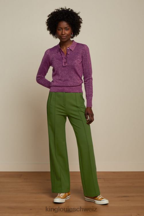 Frauen Polo-Rüschenoberteil in Lapislazuli King Louie Kaspia lila Bekleidung LP84R66