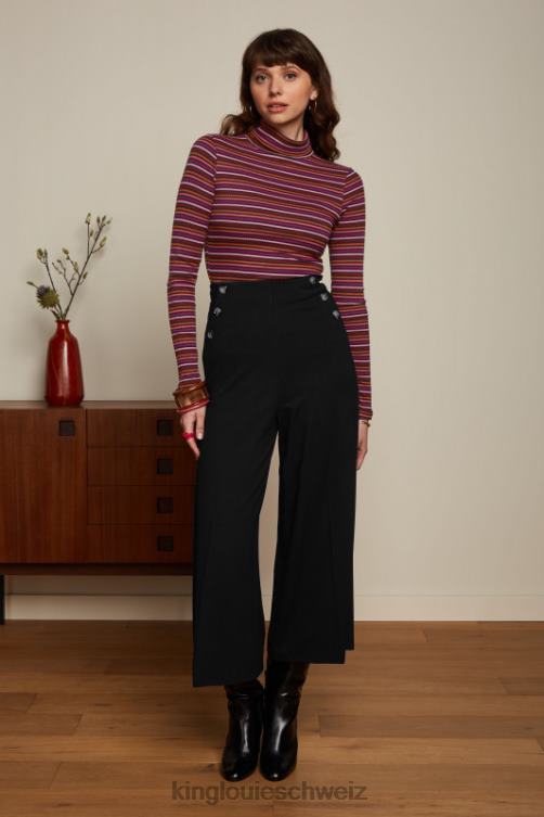 Frauen Rollkragenoberteil Rolla Stripe King Louie Mesa-Rosa Bekleidung LP84R56