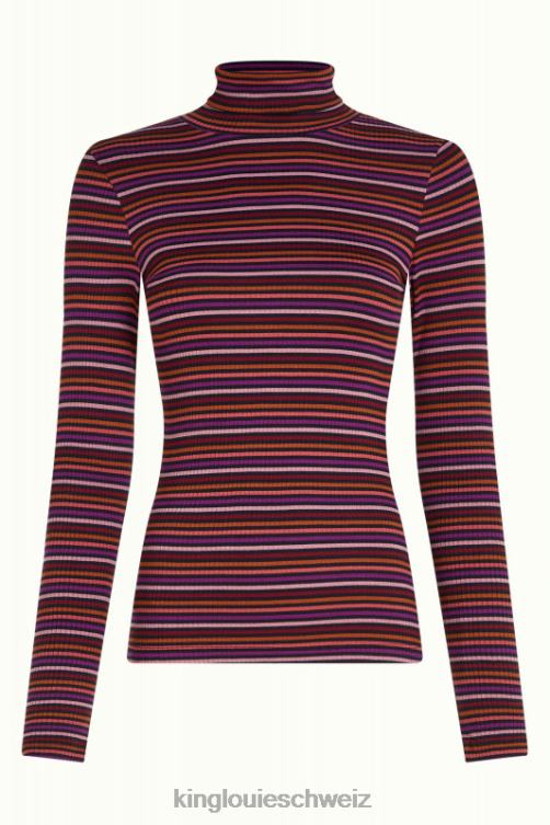 Frauen Rollkragenoberteil Rolla Stripe King Louie Mesa-Rosa Bekleidung LP84R56