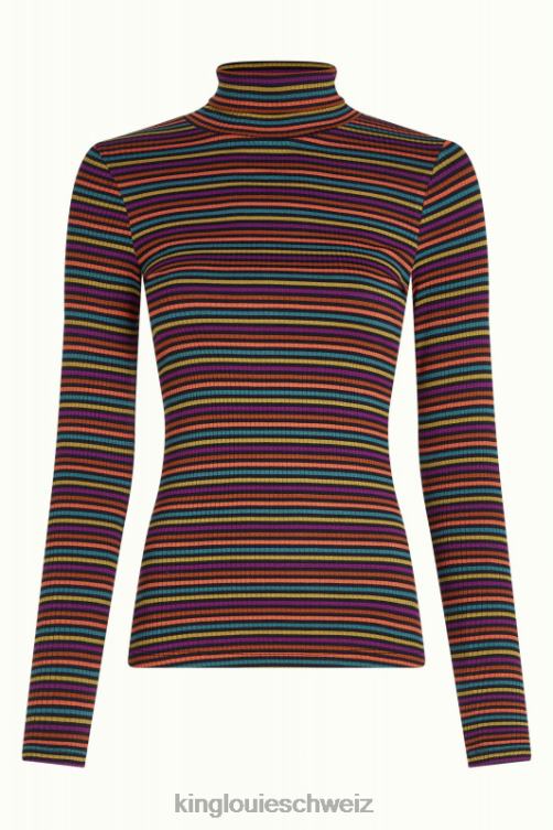 Frauen Rollkragenoberteil Rolla Stripe King Louie Umbre Bekleidung LP84R57