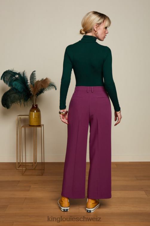 Frauen Rollkragenoberteil, Uni-Ripp King Louie Kieferngrün Bekleidung LP84R47