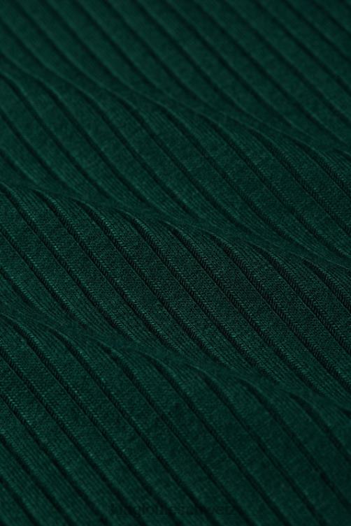 Frauen Rollkragenoberteil, Uni-Ripp King Louie Kieferngrün Bekleidung LP84R47